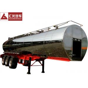 China 316L Milk Transport Truck , Stainless Steel Water Tank Trailer With Pump System supplier