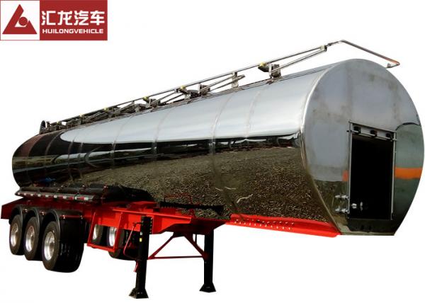 30000 L Aluminum Tanker Trailer , Milk Transport Trailer Polyurethane Foam 80mm