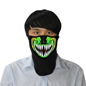 High Quality LED Rave Face Mask 2019 Latest Design Music-Activated Monster LED Cosplay Props Flashing Light Up EL Mask