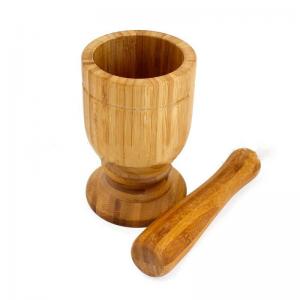 China Kitchen Bamboo Mortar And Pestle Multi Color Pepper Ginger Garlic Masher Bowl supplier