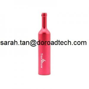 China Original High Quality Real Capacity Red Wine Bottle Metal USB Flash Drives supplier