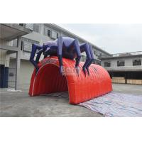 China Waterproof PVC Red Cool Spider Design Giant Inflatable Football Tunnel , Inflatable Tunnel Tent on sale