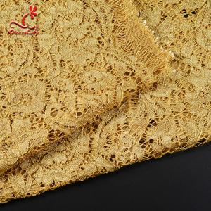 China 2019 African Hot Sale Fancy Gold Embroidered Lace Fabric For Fancy Saree Garment supplier