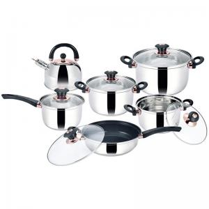 Multifunctional Non-stick Cooking Pots 12 pcs Kitchenware Stainless Steel Cookware Sets