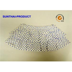 China Pin Dots Print Baby Girl Party Dresses 100% Cotton 2 Rows Ruffles Short Dress supplier