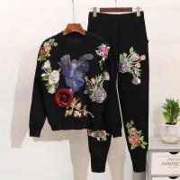 China                  High Quality Sequins Flower Long-Sleeved Knitwear Sweater Casual Pants 2 Piece Knit Set Women Autumn and Winter Tracksuit              on sale