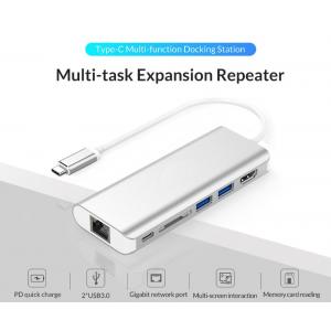 6 in 1 USB C HUB USB-C to  Card Reader RJ45 PD Adapter for MacBook Samsung Galaxy S9/S8 Huawei Mate10 Type-C Chargin