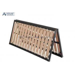 China Queen Black Platform Bed Frame With Wooden Slats supplier