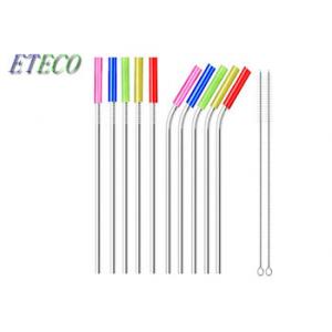 10.5" Long Cocktail Straws With Handy Cleaning Brush Easy Care Long Use Time