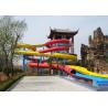 China Waterpark Equipment, Fiberglass Open / Close Spiral Slide, Custom Water Slides 11m Height wholesale
