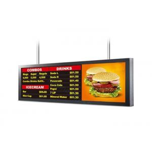 Advertising Stretched LCD Display , Ultra Wide Stretched Displays Built In Clock / Calendar