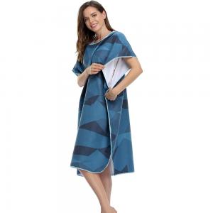 Adult Windproof Outdoor Change Bath Robe Printed Surf Hooded Poncho Towels