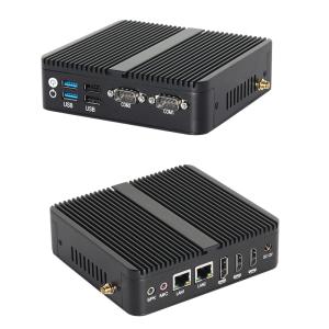 China Intel Celeron J6412 Processor With DDR4 16GB RAM and 2 HD Industrial Fanless PC wholesale