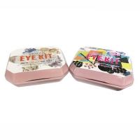 China Small Travel Kit Cosmetic Tins Metal Box Eyeshadow Tins With Mirror And Pans on sale