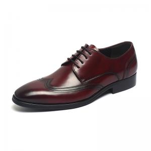 China Customized Red Lace Up Genuine Leather Dress Shoes supplier