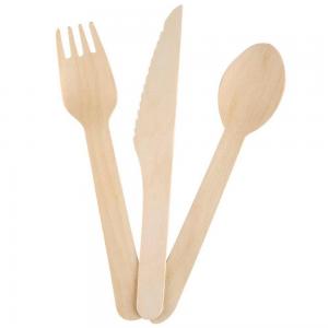 140cm FSC Disposable Wooden Cutlery Set Fork Spoon Knife Bamboo