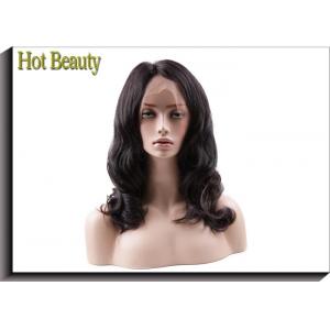 Glueless Human Hair Full Lace Wigs Body Wave , Bleached Knots Real Hair Wigs