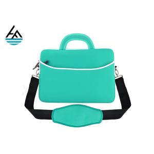 China Custom Waterproof Neoprene Laptop Bag With Shoulder Strap Smooth Zipper supplier