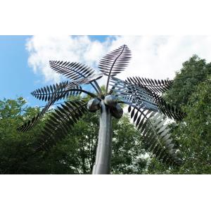 China Stainless Steel Palm Tree Large Outdoor Sculpture Metal Garden Ornaments supplier