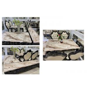 China Modern Style Marble Granite Coffee Table With Gold Plated Iron Tube Keel supplier