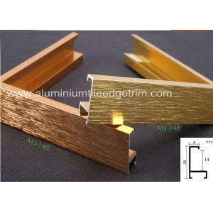 Light Weight Brushed Aluminium Picture Frames Gold Color Snap Application