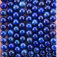 China Semi Precious Stone Lapis Lazuli Round Bead Crystal Gemstone Loose Bead Strands for DIY Jewelry Making on sale