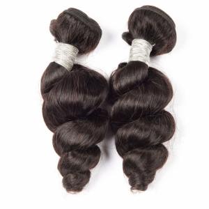 China 100% Human Hair Weave Bundles Raw Virgin Loose Wave Natural Black Remy Peruvian Hair supplier