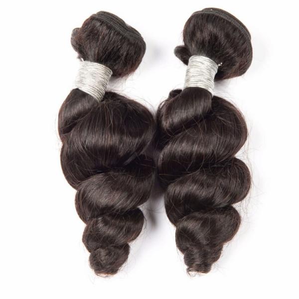 100% Human Hair Weave Bundles Raw Virgin Loose Wave Natural Black Remy Peruvian
