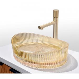 Modern Glass Vessel Basins With 12mm Thickness Center Drain Glass Basin Bowl