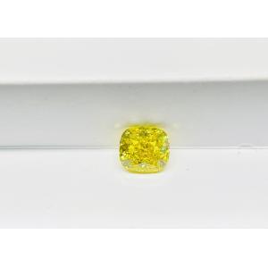 Loose HPHT Synthetic Yellow Diamond 2.88ct Cushion Modified IGI Certified VS1