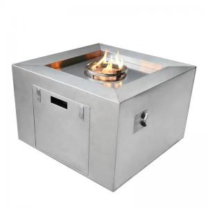 600mm Indoor Stainless Steel Smokeless Square Natural Gas Fire Pit Table