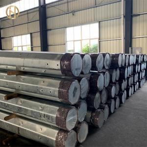 Electric Power Galvanised Power Pole 4mm Thickness Zinc Coated