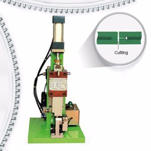China Semi-Auto Nylon Zipper Cutting Machine with 4000pcs/18cm/H Output 0.05KW Power and 220V Voltage for Garment and Bag Industries wholesale