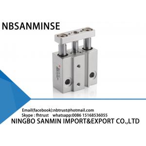 China Double Acting Miniature Guided Pneumatic Cylinder 50 - 500 mm / s Piston Speed supplier