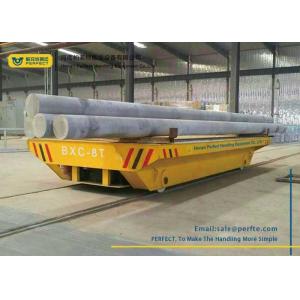 China PLC Controlled Battery Transfer Cart , Rail Drive Steel Platform Motorized Wagon supplier