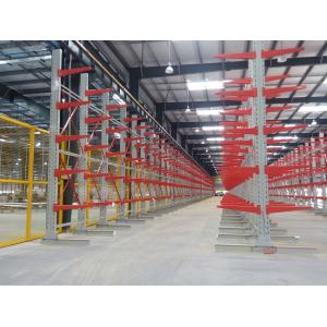 Double Arm Cantilever Warehouse Racks , Cantilever Pallet Racking Customized Width