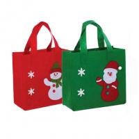 China 2021 new hot selling  Christmas Santa  felt tote bag reusable woman  shopping bag handle bag for Christmas gift on sale