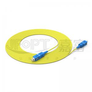 China SC Fiber Optic Patch Cord With Short Boot / Bent Boot OFNR OFNP Material supplier