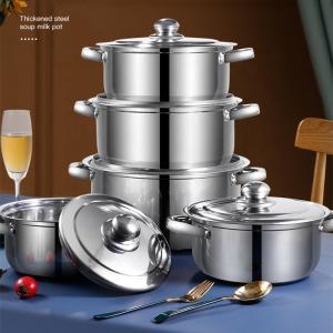 China Stainless Steel Cookware Set 10 Piece Kitchen Ware Cooking Pot Set supplier