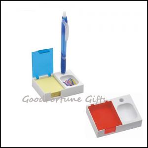 pen pencil holder with sticky notes and clip organizer