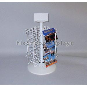 China Retail Metal Spinner Display Rack Countertop , Spinning Book Rack For Postcard supplier