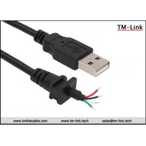 China USB 2.0 Type-A to wire 4 core  Black PVC Jacket customized cable assemblies supplier