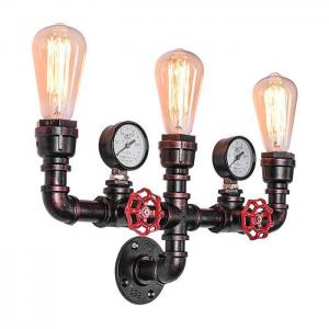 Indoor E26 / E27 Filament Wall Lights Three - Head Water Pipe Wall Lamp