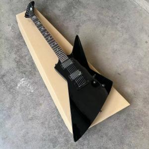 Custom special shape body ESP style electric guitar in black color glossing finish
