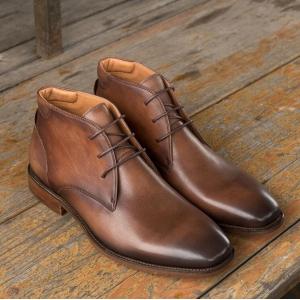 Chukka Suede Leather Mens Leather Casual Shoes Brown Mens Lace Up Dress Boots