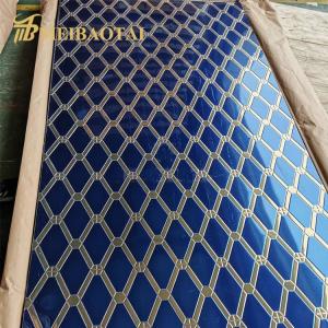 China Blue Gold Mixed Color Diamond Pattern Decorative Sheet 4x8 Feet For Counter supplier