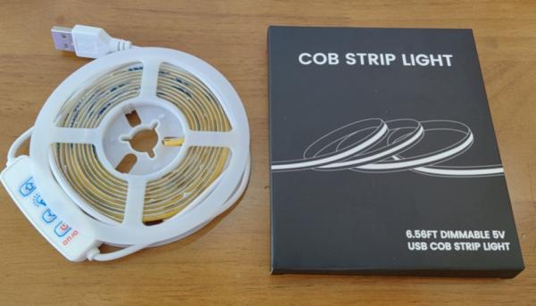 New model DC5V COB LED Strip Lights  2M 300LEDs/m CRI90 USB Led Tape Light box Kit with box package led strip for Home