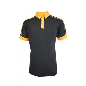 China 180GSM 100% Polyester T-SHIRT & POLO For Men Color Orange Contrast Black supplier