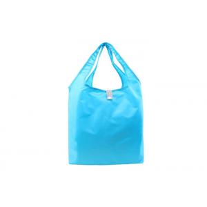 China Blue 190T Reusable Shopping Bags That Fold Into Themselves Fold Up Tote supplier