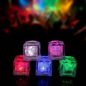 Ice Cube Light Up LED Colorful Ice Cube Induction Flashing Ice Cube Light